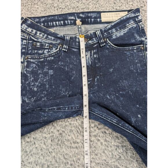 Rag & Bone Jeans Womens 27 Blue Skinny Fit Mid Rise Stretch Acid Wash Denim - Picture 8 of 11
